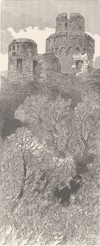 GERMANY. Ruins of castle Auerbach 1903 old antique vintage print picture